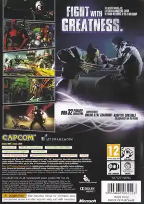 Marvel vs Capcom 3 Fate of Two Worlds (USA) box cover back